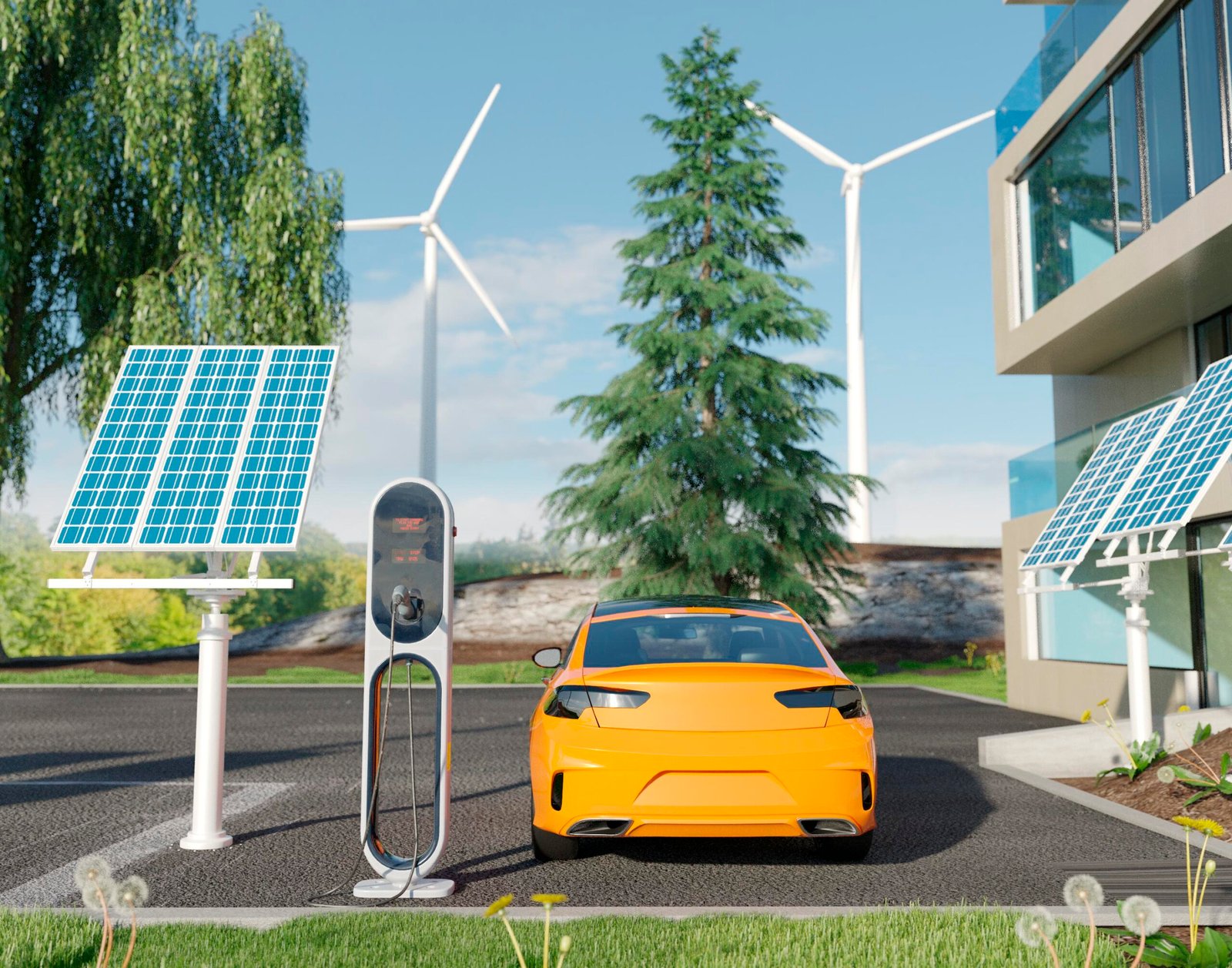 Solar Powered Electric Car Charger – Clean, Efficient Charging Anywhere