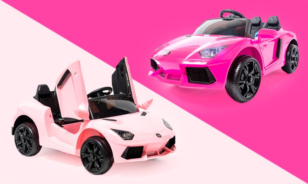 pink electric ride-on car.