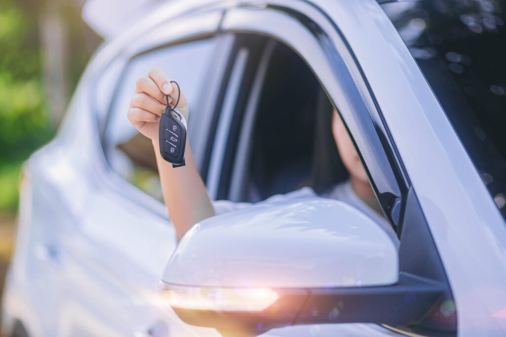 vecteezy young asian woman taking car key keyless stystem for start 6802462