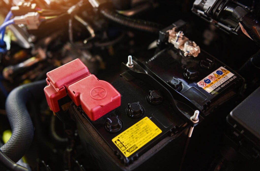 vecteezy closeup new battery car in engine room mechanic car battery 4850809